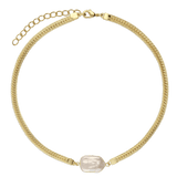 Collar gargantilla, Bañado en oro, Perla cultivada