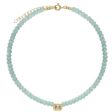 Collar gargantilla, Bañado en oro, Zirconia cúbica artificial, Vidrio de plomo