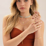 Collar gargantilla, Bañado en oro, Zirconia cúbica artificial, Vidrio de plomo