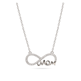 Collar colgante, Plata 925 bañada en rodio, Zirconia cúbica artificial