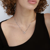 Collar colgante, Plata 925 bañada en rodio, Zirconia cúbica artificial
