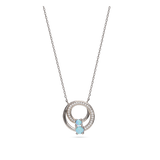 Collar colgante, Plata 925 bañada en rodio, Zirconia cúbica artificial, Ópalo artificial