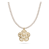 collar de piedra, Bañado en oro, Madreperla artificial