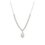 Collar colgante, Plata 925 bañada en rodio, Zirconia cúbica artificial