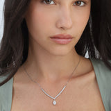 Collar colgante, Plata 925 bañada en rodio, Zirconia cúbica artificial
