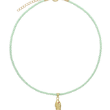 Collar gargantilla, Bañado en oro, Zirconia cúbica artificial, Vidrio de plomo