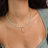 Collar gargantilla, Bañado en oro, Zirconia cúbica artificial, Vidrio de plomo