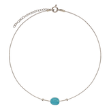 Collar gargantilla, Plata 925 bañada en rodio, Ágata artificial