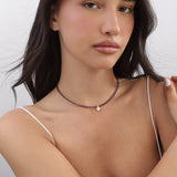 Collar gargantilla, Bañado en oro, Zirconia cúbica artificial, Vidrio de plomo