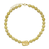 collar de piedra, Bañado en oro, Jadeíta artificial, Rezin