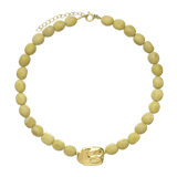 collar de piedra, Bañado en oro, Jadeíta artificial, Rezin