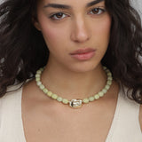 collar de piedra, Bañado en oro, Jadeíta artificial, Rezin