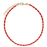 Collar gargantilla, Bañado en oro, Coral artificial