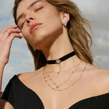 Collar gargantilla, Bañado en oro, Zirconia cúbica artificial