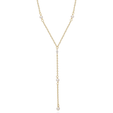 Cadena de corbata, Bañado en oro, Zirconia cúbica artificial, Madreperla artificial