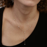 Cadena de corbata, Bañado en oro, Zirconia cúbica artificial, Madreperla artificial