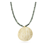 collar de piedra, Bañado en oro, Ágata artificial