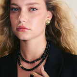 collar de piedra, Bañado en oro, Ónix artificial