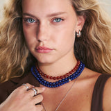Collar gargantilla, Bañado en oro, Jadeíta artificial