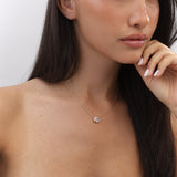 Collar colgante, Bañado en oro, Zirconia cúbica artificial