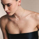 Collar colgante, Bañado en oro, Zirconia cúbica artificial
