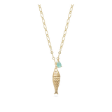 Collar colgante, Bañado en oro, Zirconia cúbica artificial, Vidrio de plomo