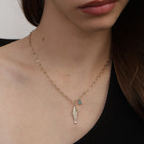 Collar colgante, Bañado en oro, Zirconia cúbica artificial, Vidrio de plomo
