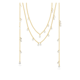 Cadena de corbata, Bañado en oro, Zirconia cúbica artificial