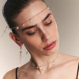 Cadena de corbata, Bañado en oro, Zirconia cúbica artificial
