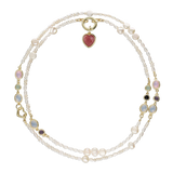 collar de piedra, Bañado en oro, Madreperla artificial, Vidrio de plomo