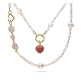 collar de piedra, Bañado en oro, Madreperla artificial, Vidrio de plomo