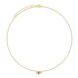 Collar gargantilla, Bañado en oro, Zirconia cúbica artificial