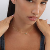 Collar gargantilla, Bañado en oro, Zirconia cúbica artificial