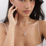 Collar colgante, Plata 925 bañada en rodio, Zirconia cúbica artificial