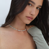 Collar gargantilla, Bañado en oro, Zirconia cúbica artificial