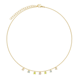 Cadena de elementos, Bañado en oro, Zirconia cúbica artificial