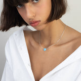 Collar colgante, Plata de Ley 925, Ópalo artificial
