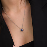 Collar colgante, Plata 925 bañada en rodio, Zirconia cúbica artificial