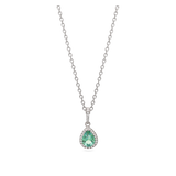 Collar colgante, Plata 925 bañada en rodio, Zirconia cúbica artificial