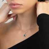 Collar colgante, Plata 925 bañada en rodio, Zirconia cúbica artificial