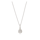 Collar colgante, Plata 925 bañada en rodio, Zirconia cúbica artificial