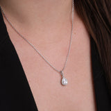 Collar colgante, Plata 925 bañada en rodio, Zirconia cúbica artificial