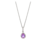 Collar colgante, Plata 925 bañada en rodio, Zirconia cúbica artificial
