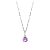 Collar colgante, Plata 925 bañada en rodio, Zirconia cúbica artificial