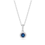 Collar colgante, Plata 925 bañada en rodio, Zirconia cúbica artificial