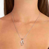 Collar colgante, Plata de Ley 925, Plata 925 bañada en rodio, Zirconia cúbica artificial