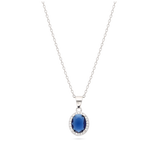 Collar colgante, Plata 925 bañada en rodio, Zirconia cúbica artificial