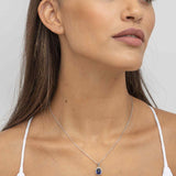 Collar colgante, Plata 925 bañada en rodio, Zirconia cúbica artificial