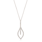 Collar colgante, Plata 925 bañada en rodio, Zirconia cúbica artificial