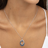Collar colgante, Plata 925 bañada en rodio, Zirconia cúbica artificial